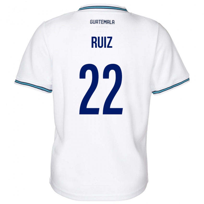 Niño Camiseta Guatemala Kevin Ruiz #22 Blanco 1ª Equipación 24-26 La Camisa Chile