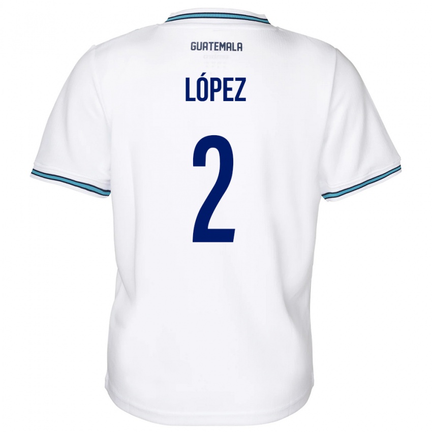 Niño Camiseta Guatemala Francisco López #2 Blanco 1ª Equipación 24-26 La Camisa Chile