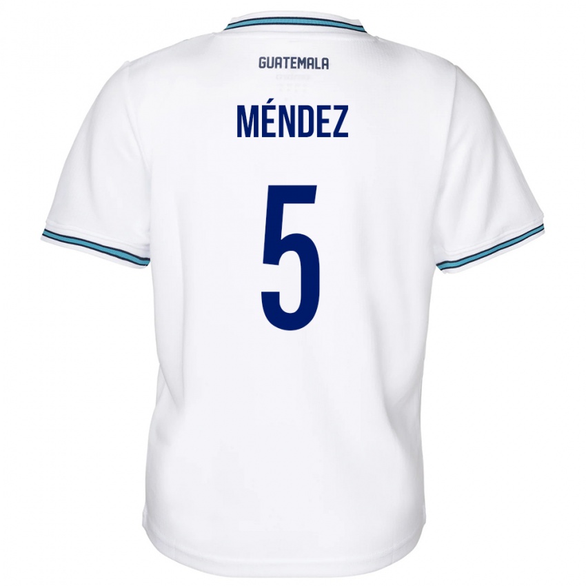 Niño Camiseta Guatemala Diego Méndez #5 Blanco 1ª Equipación 24-26 La Camisa Chile