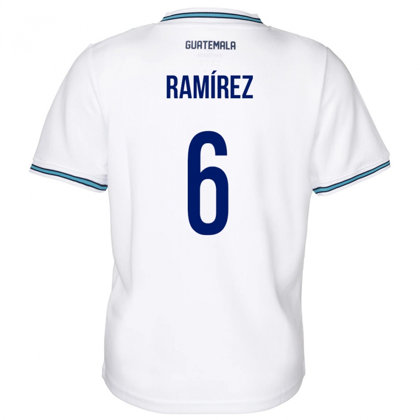 Niño Camiseta Guatemala Kevin Ramírez #6 Blanco 1ª Equipación 24-26 La Camisa Chile