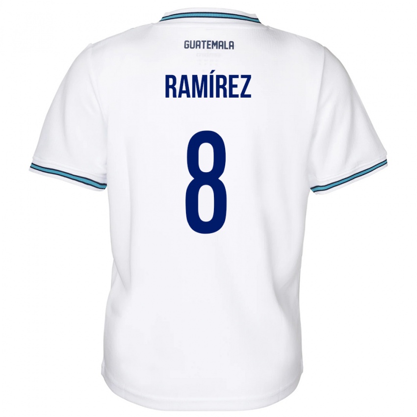 Niño Camiseta Guatemala Dennis Ramírez #8 Blanco 1ª Equipación 24-26 La Camisa Chile