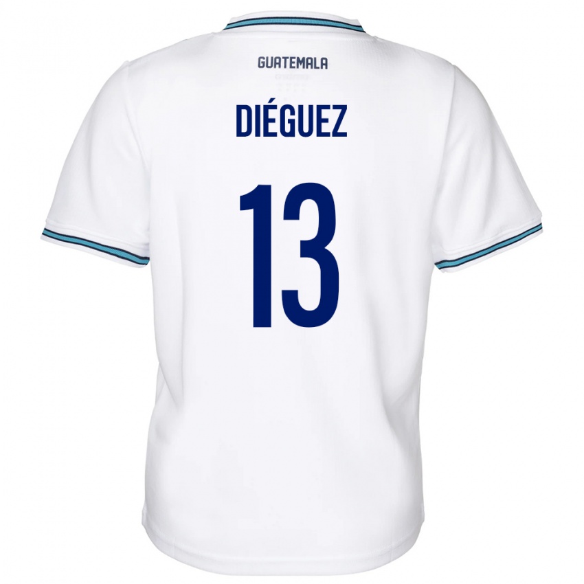 Niño Camiseta Guatemala Jonathan Diéguez #13 Blanco 1ª Equipación 24-26 La Camisa Chile