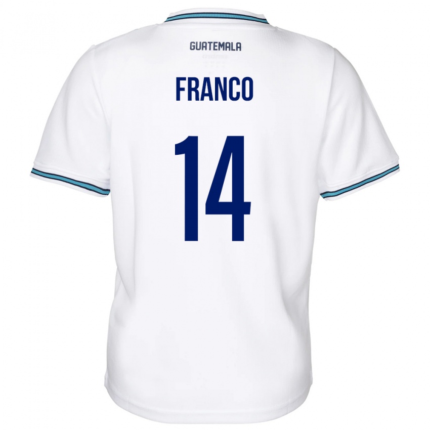 Niño Camiseta Guatemala Jonathan Franco #14 Blanco 1ª Equipación 24-26 La Camisa Chile