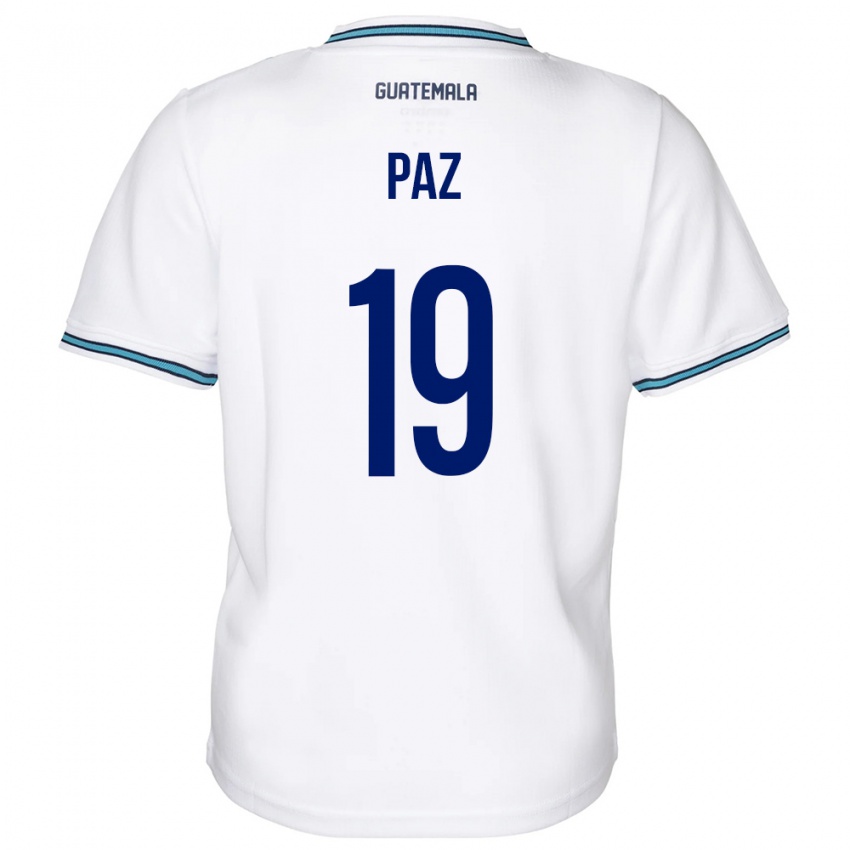 Niño Camiseta Guatemala Vidal Paz #19 Blanco 1ª Equipación 24-26 La Camisa Chile