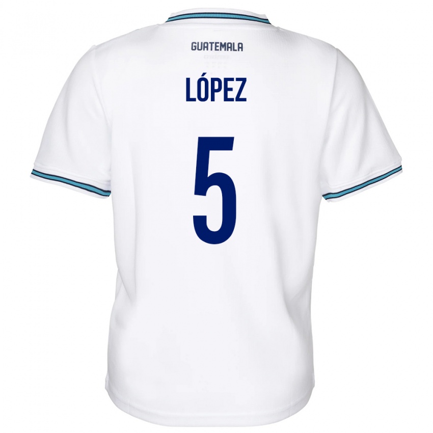 Niño Camiseta Guatemala Jeffery López #5 Blanco 1ª Equipación 24-26 La Camisa Chile