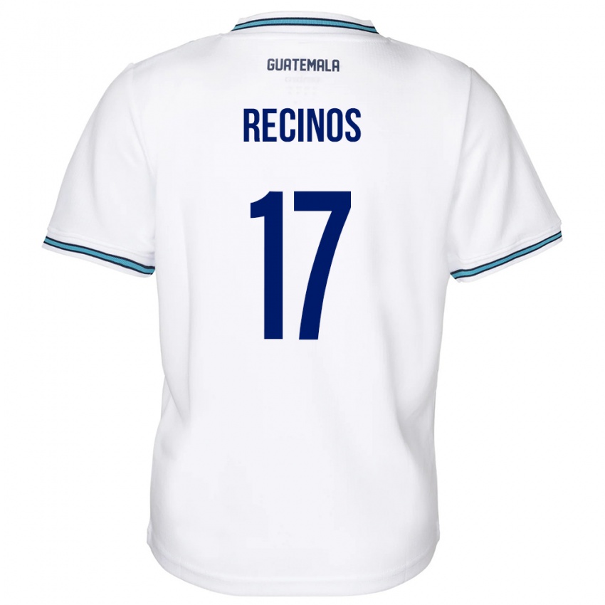 Niño Camiseta Guatemala Antony Recinos #17 Blanco 1ª Equipación 24-26 La Camisa Chile