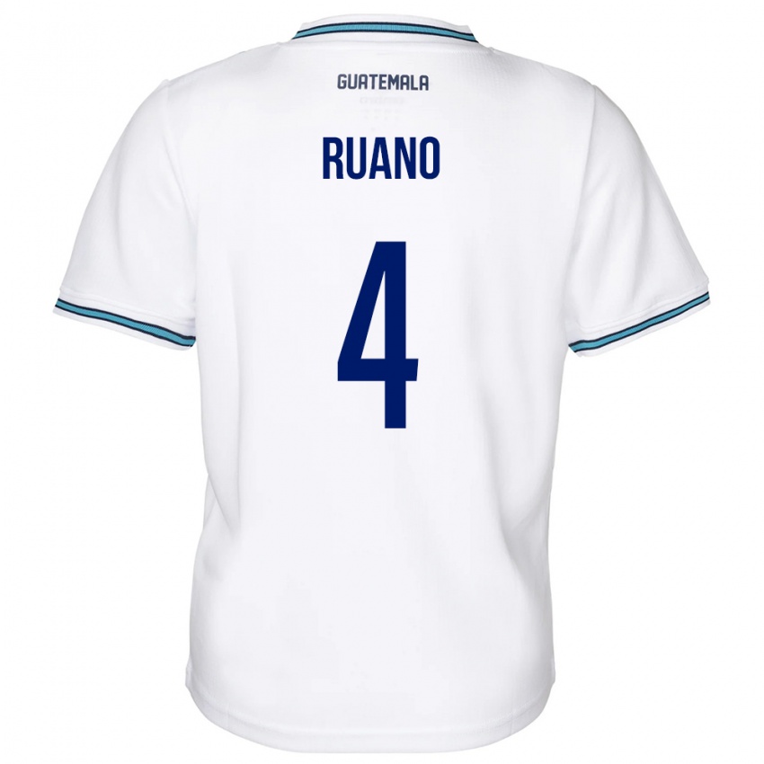 Niño Camiseta Guatemala Michelle Ruano #4 Blanco 1ª Equipación 24-26 La Camisa Chile