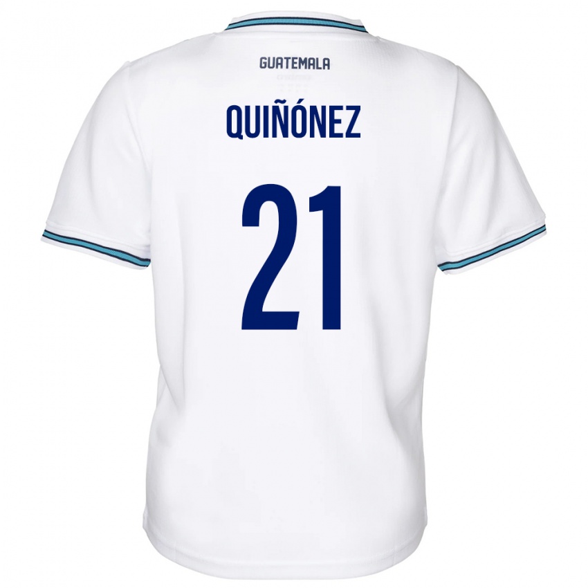 Niño Camiseta Guatemala Andrea Quiñónez #21 Blanco 1ª Equipación 24-26 La Camisa Chile