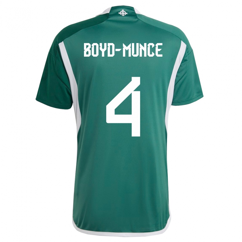 Niño Camiseta Irlanda Del Norte Caolan Boyd-Munce #4 Verde 1ª Equipación 24-26 La Camisa Chile