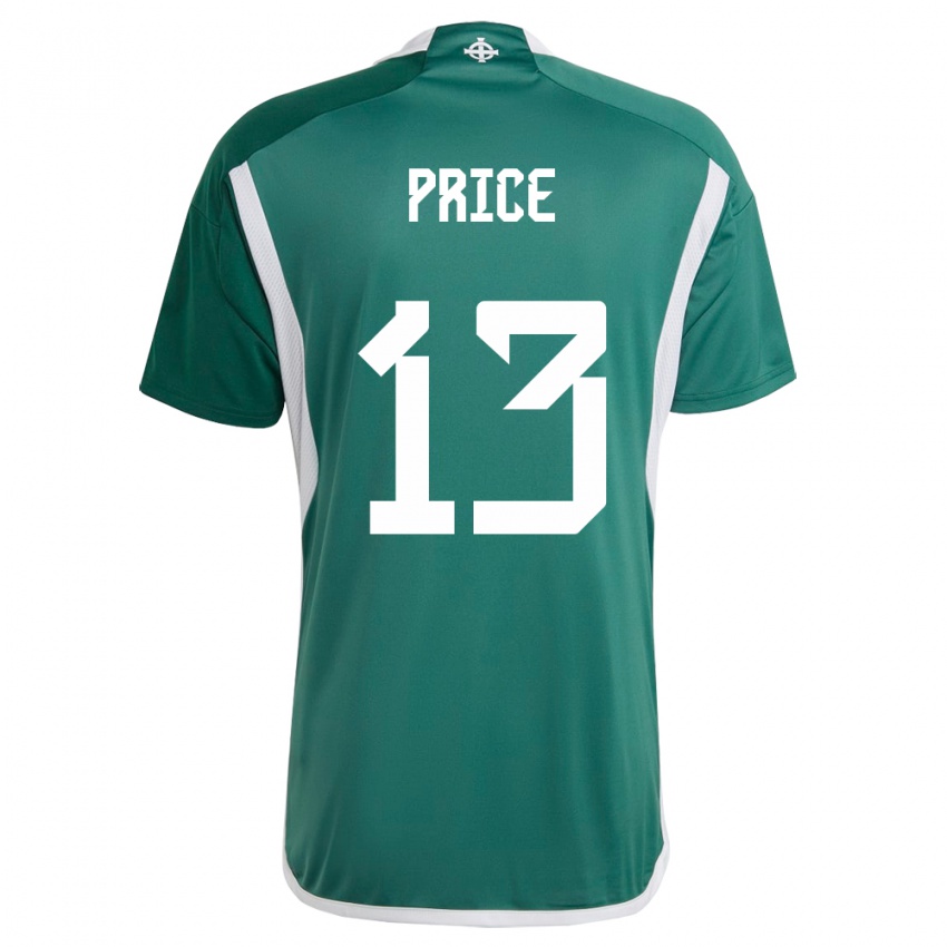 Niño Camiseta Irlanda Del Norte Isaac Price #13 Verde 1ª Equipación 24-26 La Camisa Chile