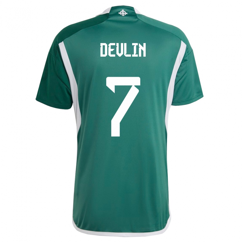 Niño Camiseta Irlanda Del Norte Terry Devlin #7 Verde 1ª Equipación 24-26 La Camisa Chile