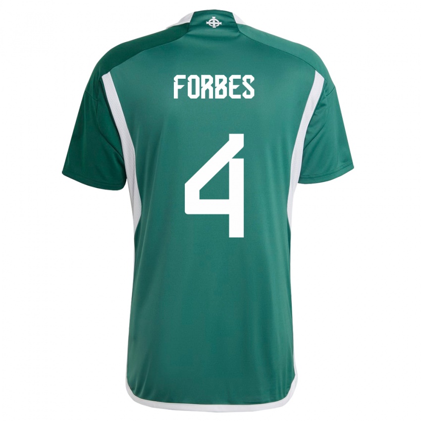 Niño Camiseta Irlanda Del Norte Michael Forbes #4 Verde 1ª Equipación 24-26 La Camisa Chile