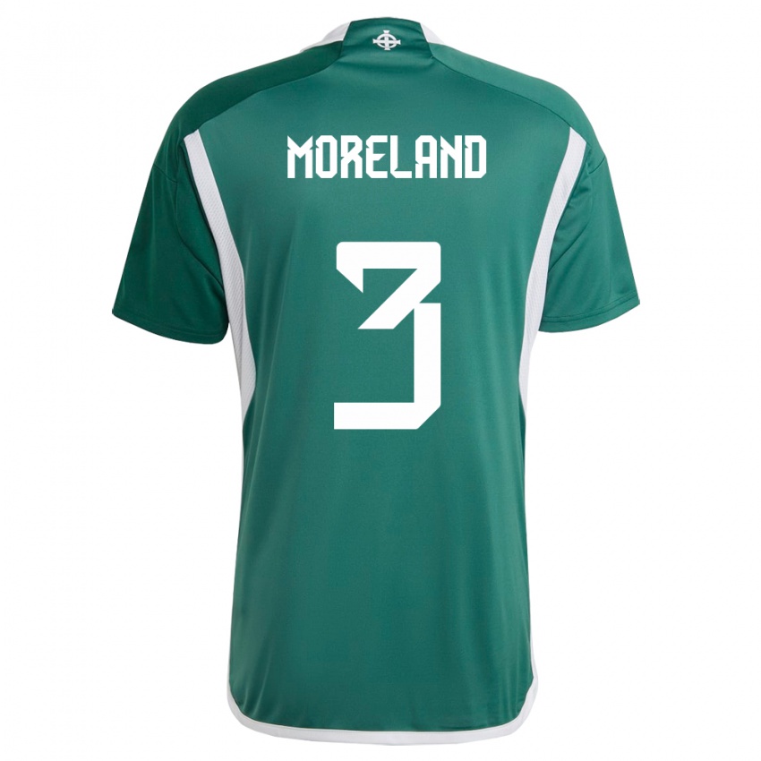 Niño Camiseta Irlanda Del Norte Calum Moreland #3 Verde 1ª Equipación 24-26 La Camisa Chile