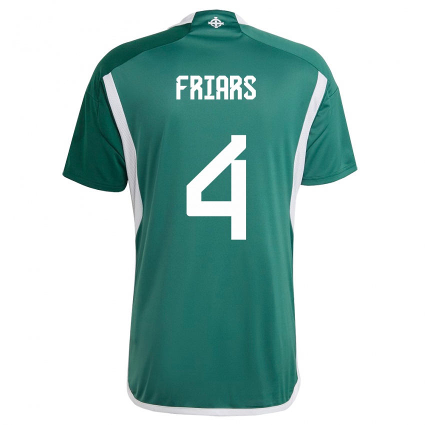 Niño Camiseta Irlanda Del Norte Alfie Friars #4 Verde 1ª Equipación 24-26 La Camisa Chile