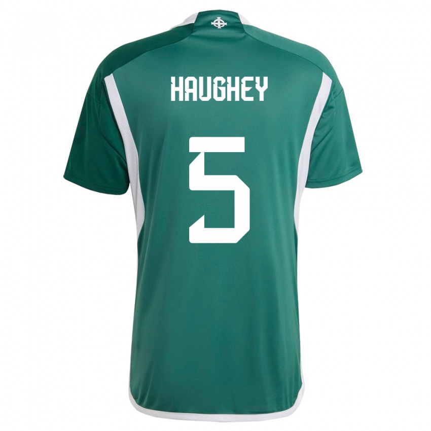 Niño Camiseta Irlanda Del Norte Conor Haughey #5 Verde 1ª Equipación 24-26 La Camisa Chile