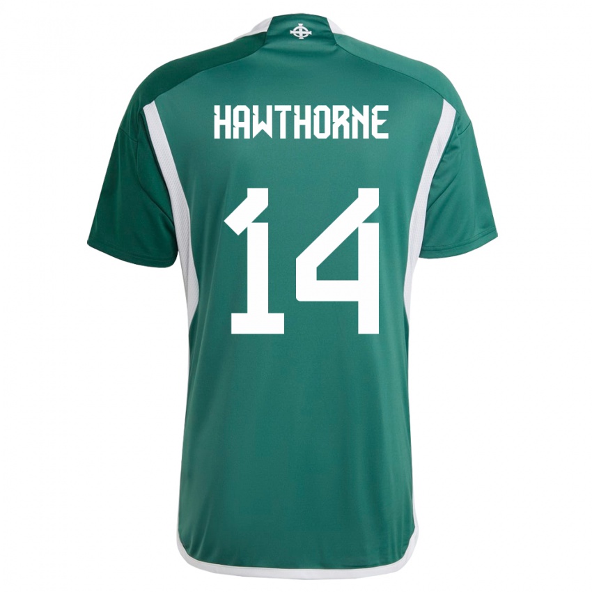 Niño Camiseta Irlanda Del Norte Keevan Hawthorne #14 Verde 1ª Equipación 24-26 La Camisa Chile