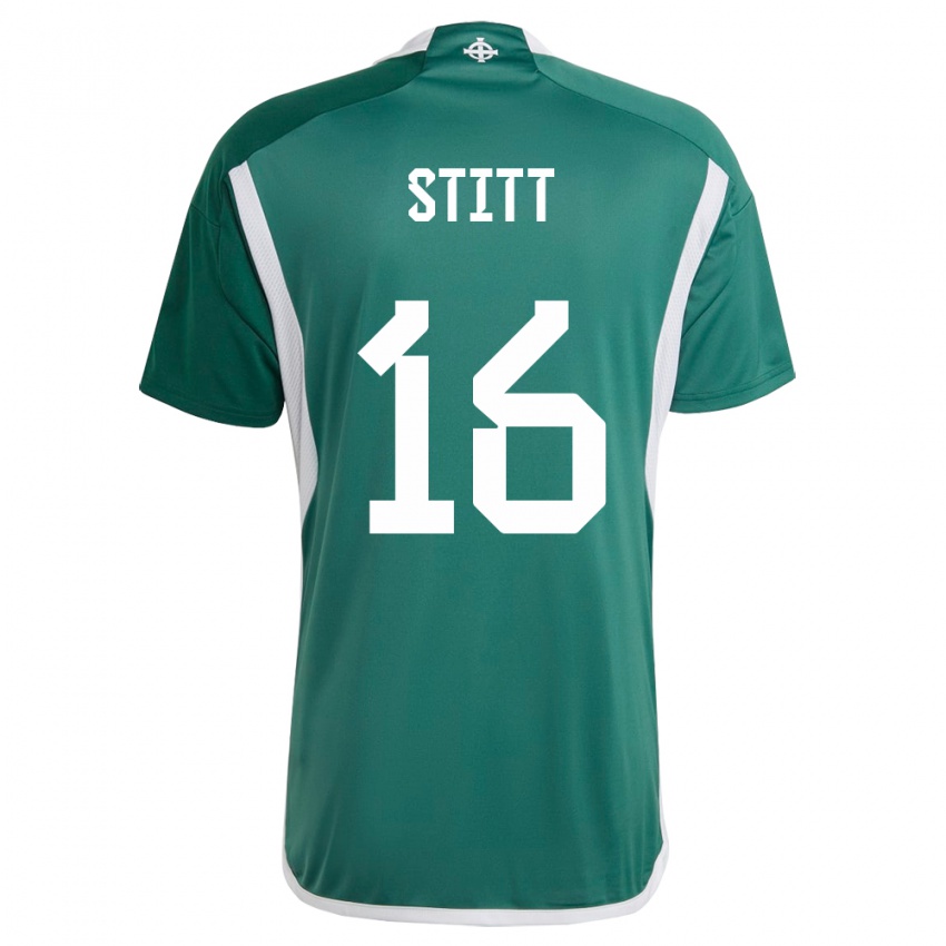 Niño Camiseta Irlanda Del Norte Dylan Stitt #16 Verde 1ª Equipación 24-26 La Camisa Chile