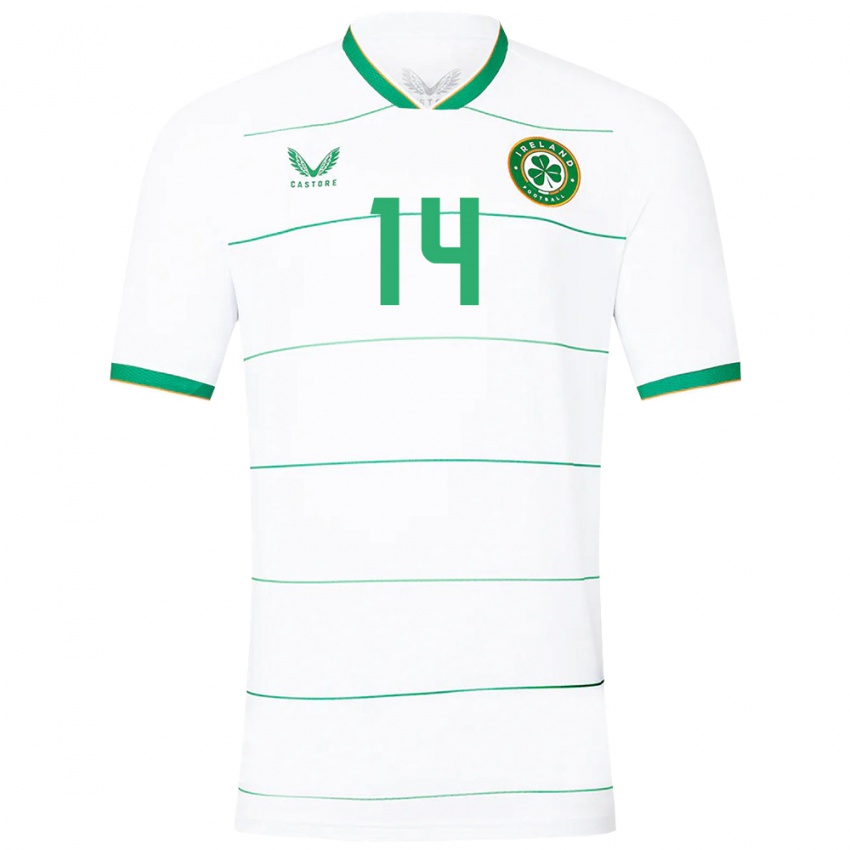 Niño Camiseta Irlanda John Ryan #14 Blanco 2ª Equipación 24-26 La Camisa Chile