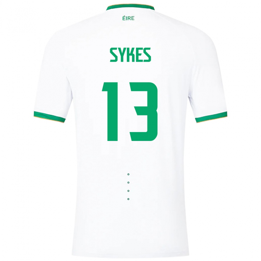 Niño Camiseta Irlanda Mark Sykes #13 Blanco 2ª Equipación 24-26 La Camisa Chile