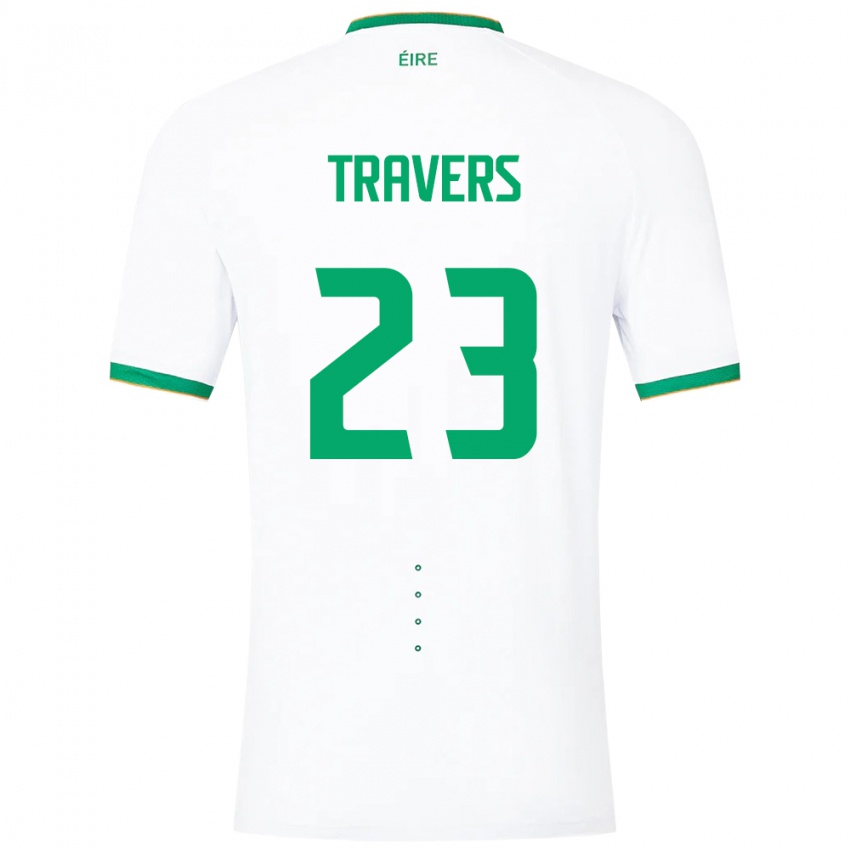 Niño Camiseta Irlanda Mark Travers #23 Blanco 2ª Equipación 24-26 La Camisa Chile