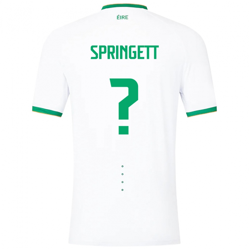 Niño Camiseta Irlanda Tony Springett #0 Blanco 2ª Equipación 24-26 La Camisa Chile