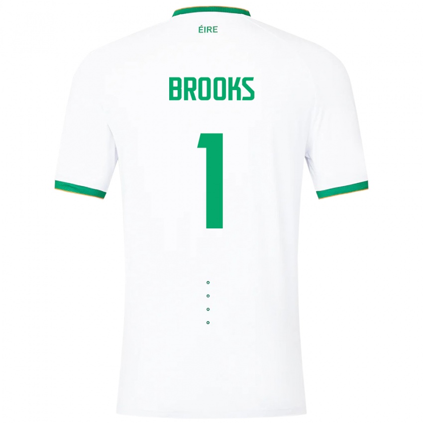 Niño Camiseta Irlanda Tiernan Brooks #1 Blanco 2ª Equipación 24-26 La Camisa Chile