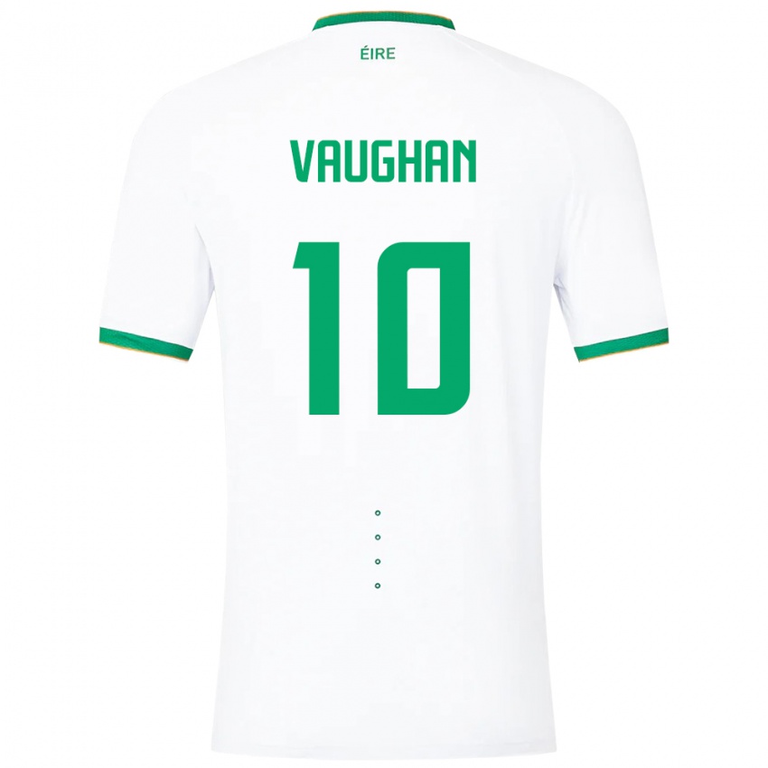 Niño Camiseta Irlanda Harry Vaughan #10 Blanco 2ª Equipación 24-26 La Camisa Chile