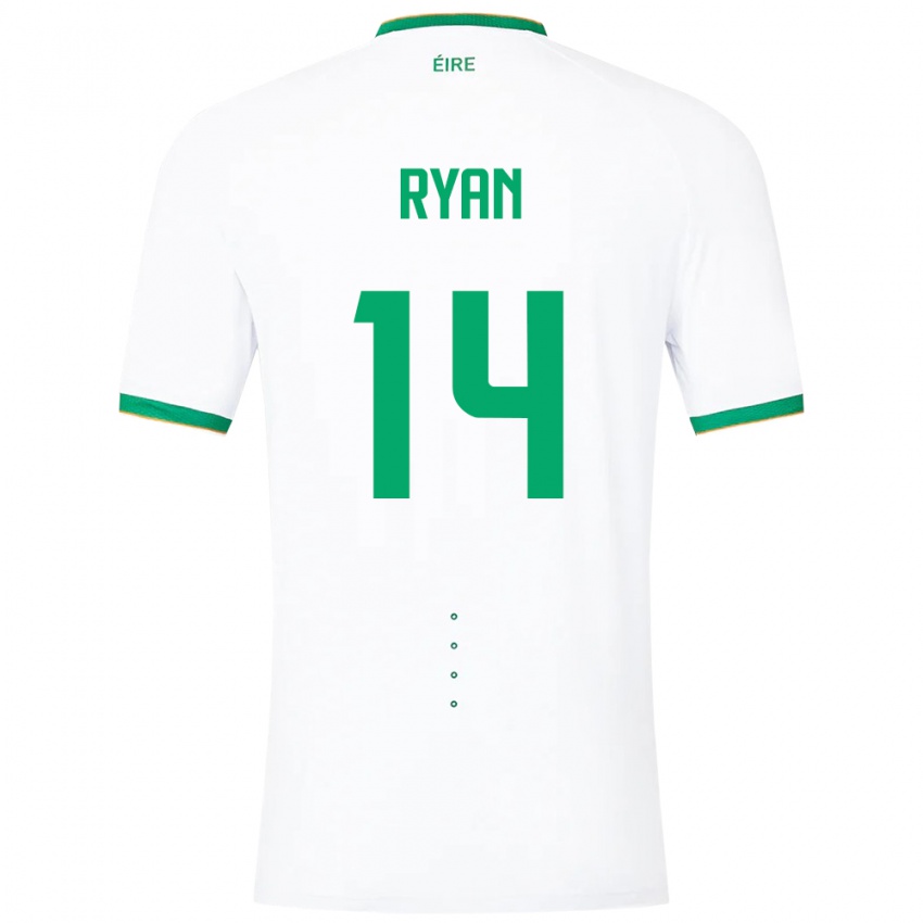 Niño Camiseta Irlanda John Ryan #14 Blanco 2ª Equipación 24-26 La Camisa Chile