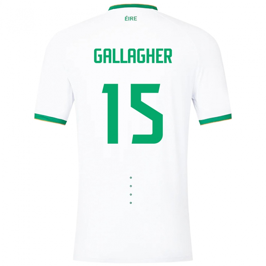 Niño Camiseta Irlanda Oisín Gallagher #15 Blanco 2ª Equipación 24-26 La Camisa Chile