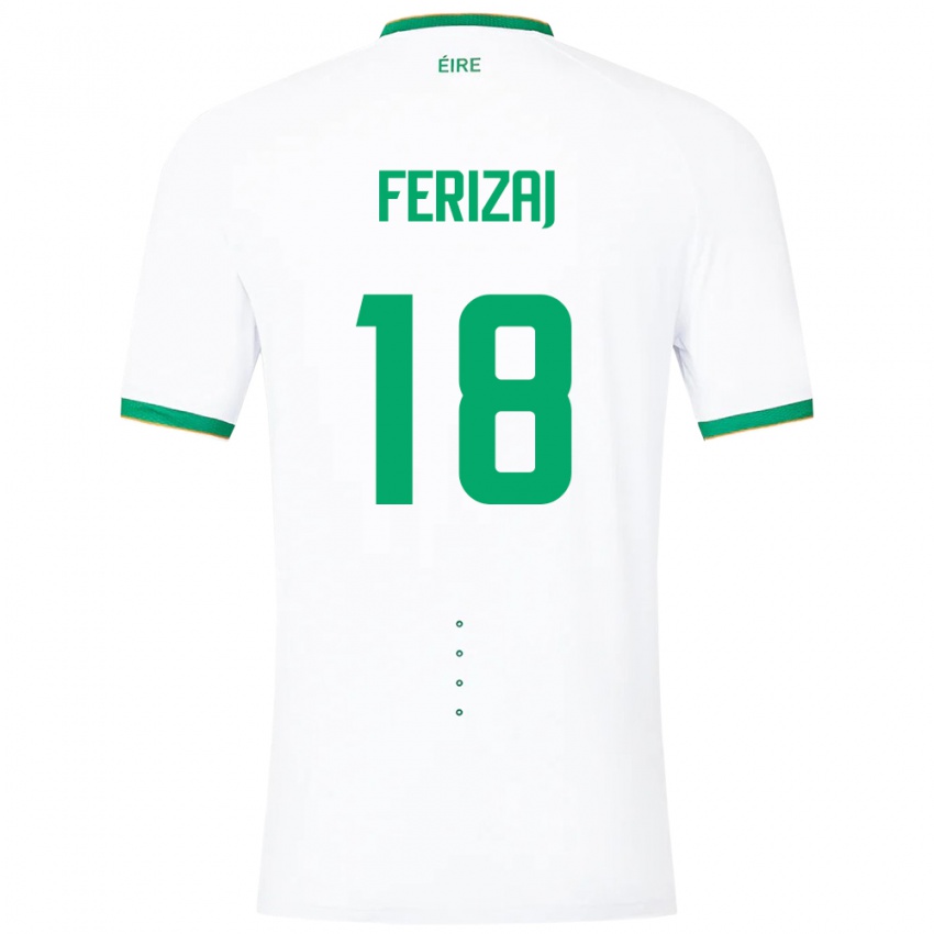 Niño Camiseta Irlanda Justin Ferizaj #18 Blanco 2ª Equipación 24-26 La Camisa Chile