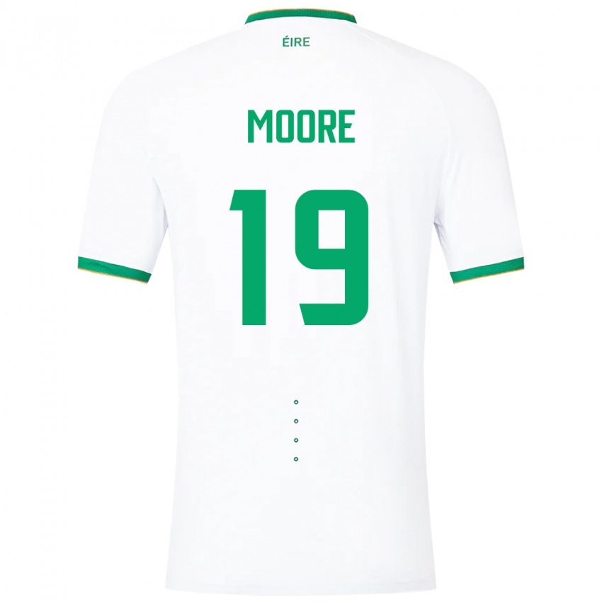 Niño Camiseta Irlanda Sean Moore #19 Blanco 2ª Equipación 24-26 La Camisa Chile