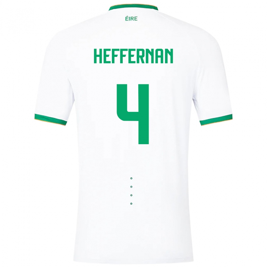 Niño Camiseta Irlanda Cathal Heffernan #4 Blanco 2ª Equipación 24-26 La Camisa Chile