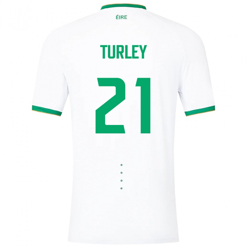 Niño Camiseta Irlanda Freddie Turley #21 Blanco 2ª Equipación 24-26 La Camisa Chile