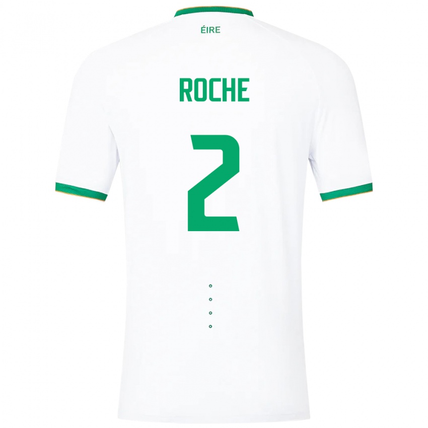 Niño Camiseta Irlanda James Roche #2 Blanco 2ª Equipación 24-26 La Camisa Chile