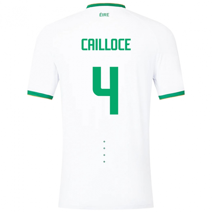 Niño Camiseta Irlanda Luca Cailloce #4 Blanco 2ª Equipación 24-26 La Camisa Chile