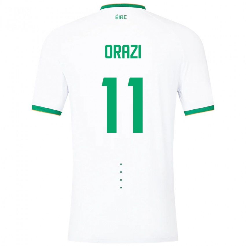 Niño Camiseta Irlanda Ike Orazi #11 Blanco 2ª Equipación 24-26 La Camisa Chile