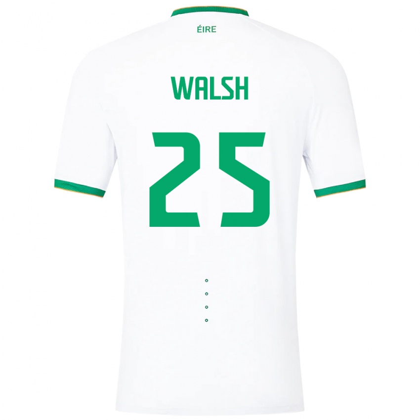 Niño Camiseta Irlanda Megan Walsh #25 Blanco 2ª Equipación 24-26 La Camisa Chile