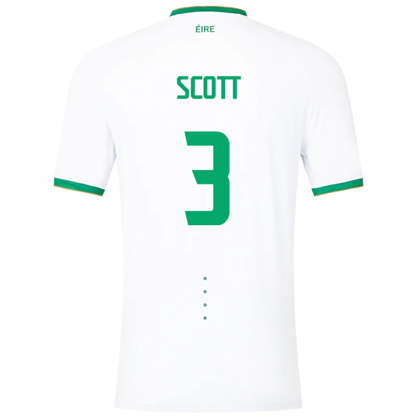 Niño Camiseta Irlanda Harriet Scott #3 Blanco 2ª Equipación 24-26 La Camisa Chile