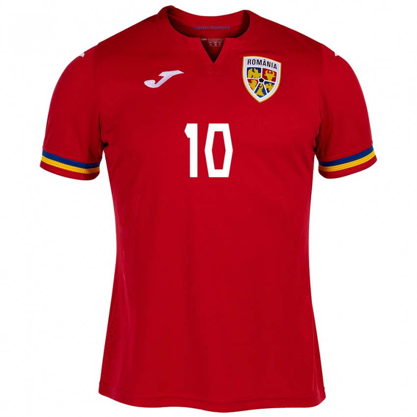 Niño Camiseta Rumania Nicolae Stanciu #10 Rojo 2ª Equipación 24-26 La Camisa Chile