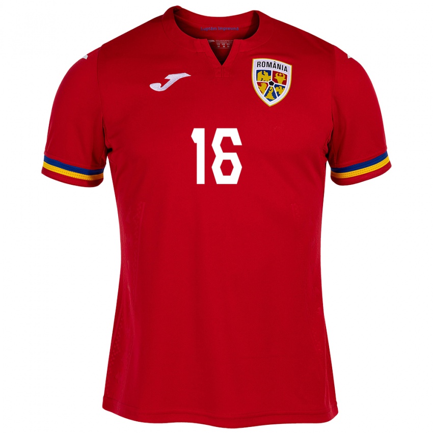 Niño Camiseta Rumania Marian Danciu #16 Rojo 2ª Equipación 24-26 La Camisa Chile