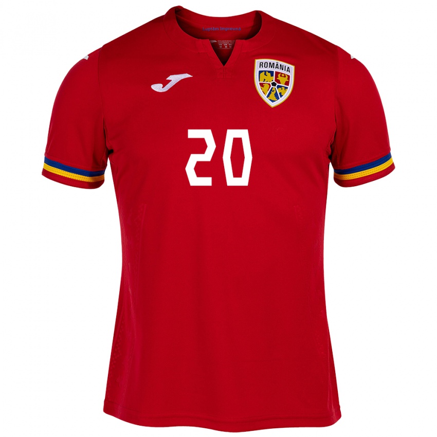 Niño Camiseta Rumania Rareș Burnete #20 Rojo 2ª Equipación 24-26 La Camisa Chile