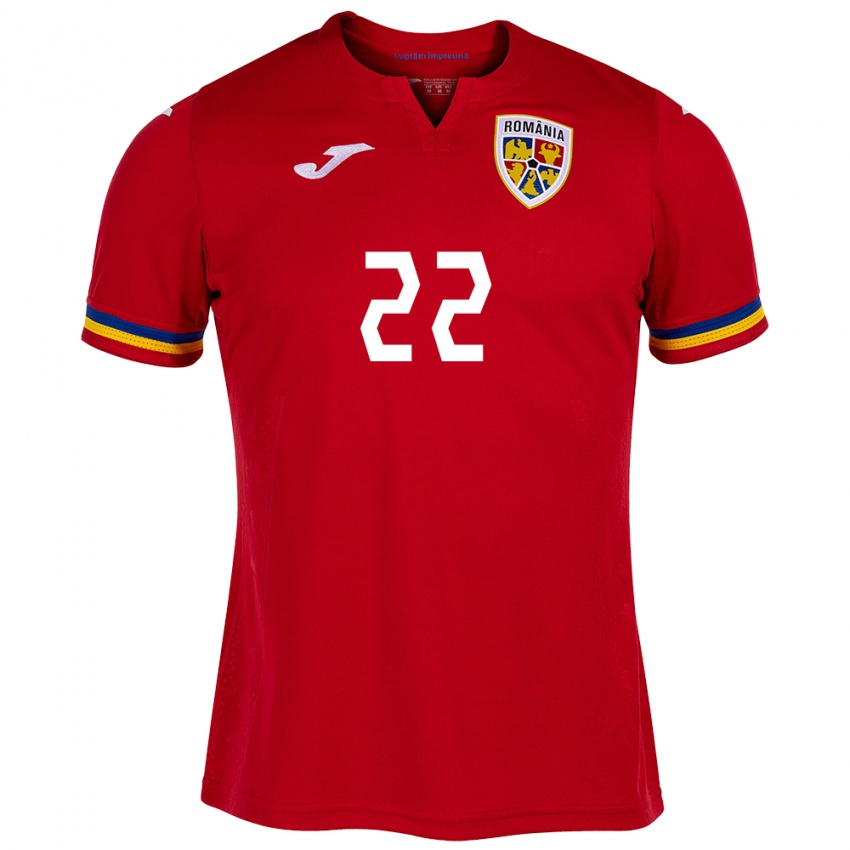 Niño Camiseta Rumania Vladislav Blănuță #22 Rojo 2ª Equipación 24-26 La Camisa Chile