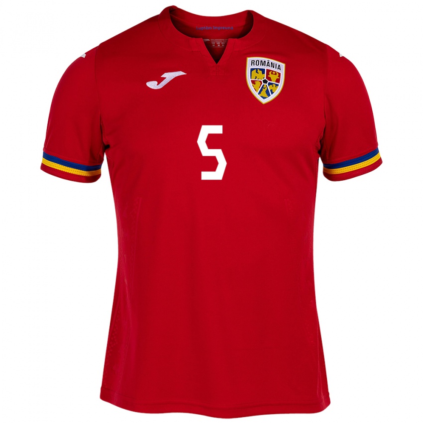 Niño Camiseta Rumania Ümit Akdağ #5 Rojo 2ª Equipación 24-26 La Camisa Chile