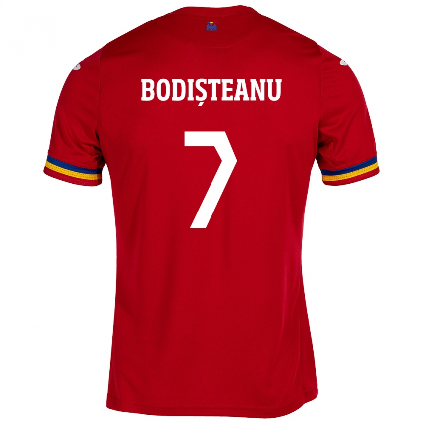 Niño Camiseta Rumania Ștefan Bodișteanu #7 Rojo 2ª Equipación 24-26 La Camisa Chile