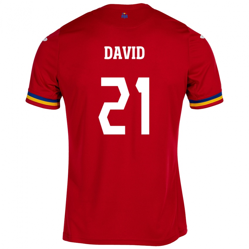 Niño Camiseta Rumania Gabriel David #21 Rojo 2ª Equipación 24-26 La Camisa Chile