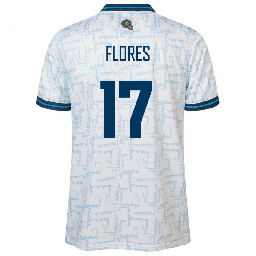 Niño Camiseta El Salvador Diego Flores #17 Blanco 2ª Equipación 24-26 La Camisa Chile