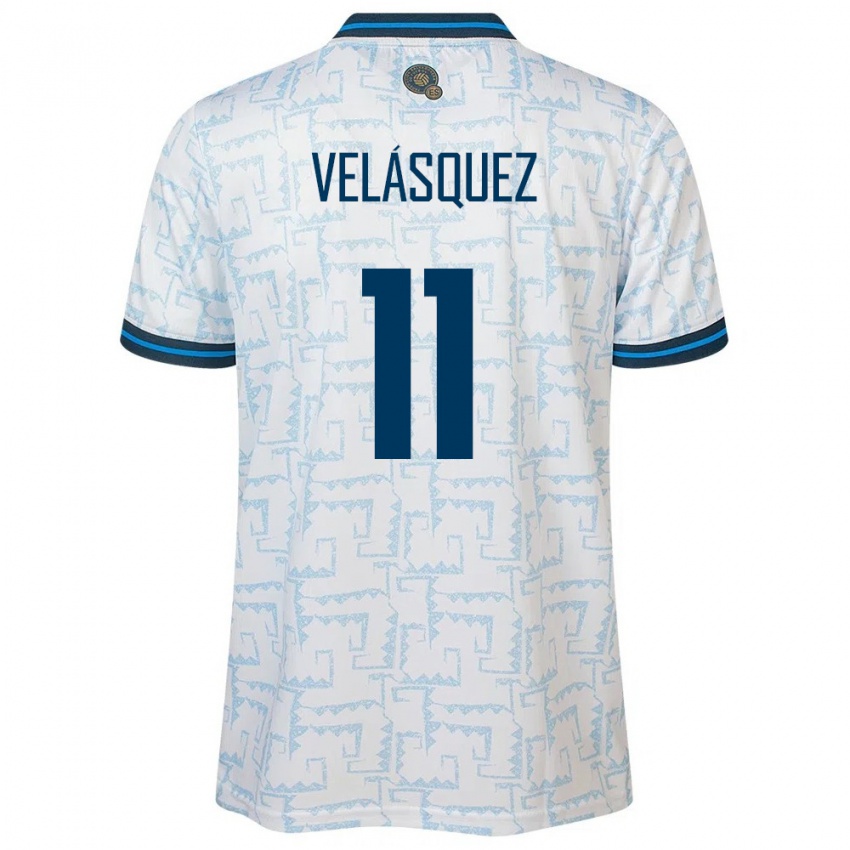 Niño Camiseta El Salvador Jackeline Velásquez #11 Blanco 2ª Equipación 24-26 La Camisa Chile