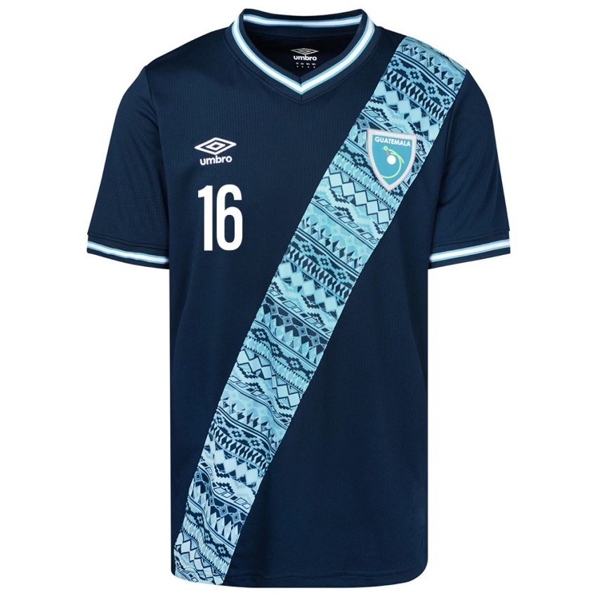 Niño Camiseta Guatemala Jemery Myvett #16 Azul 2ª Equipación 24-26 La Camisa Chile