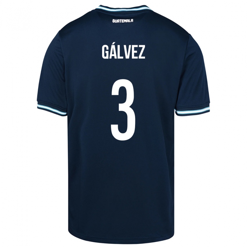 Niño Camiseta Guatemala Fredy Gálvez #3 Azul 2ª Equipación 24-26 La Camisa Chile