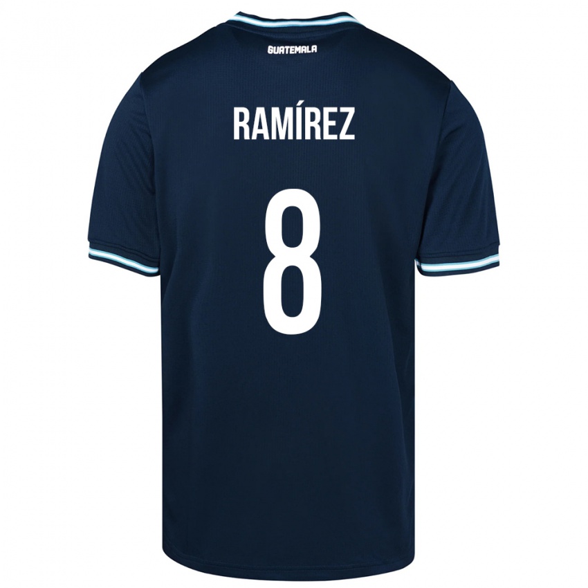 Niño Camiseta Guatemala Dennis Ramírez #8 Azul 2ª Equipación 24-26 La Camisa Chile